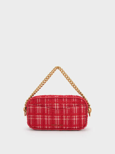 promo code Off Cayce Tweed Boxy Crossbody Bag  - Red