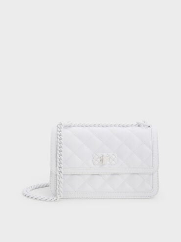 coupon code Off Micaela Quilted Chain Bag  - White