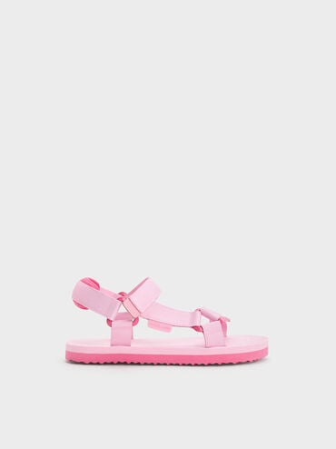 markdown code Off Girls' Maise Grosgrain Sporty Sandals  - Pink