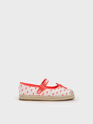 clearance sale coupon Off Girls' Jacquard Bow Espadrilles  - Coral