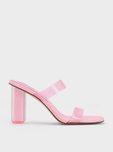 coupon Off Fia Geometric Heel Mules  - Light Pink