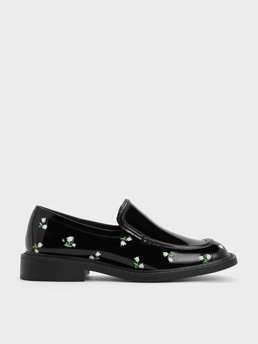 coupon code Off Rosalie Floral Leather Loafers  - Multi