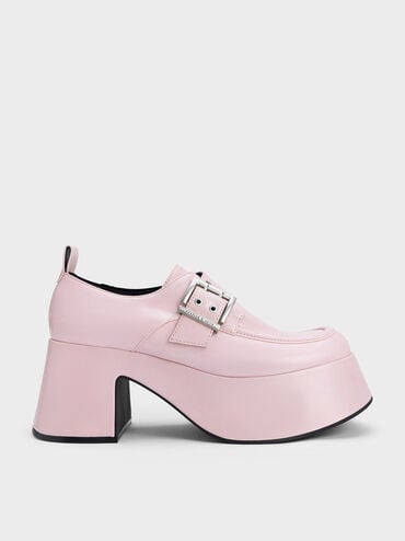 voucher Off Rubina Buckled Chunky Loafers  - Light Pink