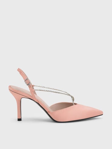 voucher code Off Adel Recycled Polyester Gem-Strap Slingback Ballerina Pumps  - Blush