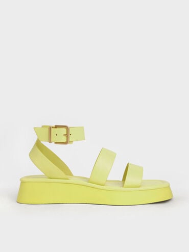 offer code Off Square Toe Ankle-Strap Sandals  - Yellow