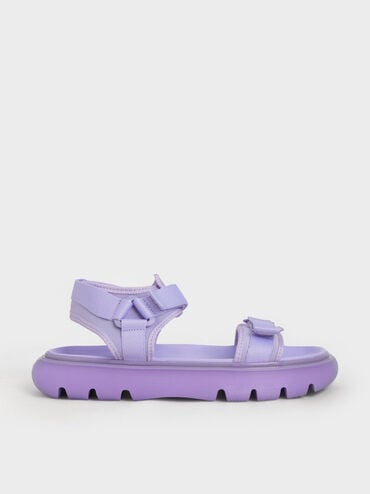 discount code Off Recycled Polyester Velcro-Strap Sports Sandals  - Lilac