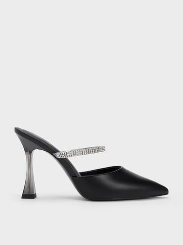 offer code Off Gem Strap Mules  - Black