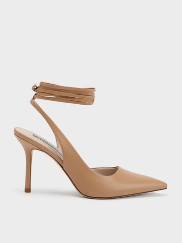 coupon code Off Tie-Around Slingback Pumps  - Sand