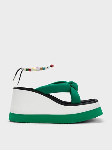 promo code Off Tana Knotted Crossover Wedges  - Green