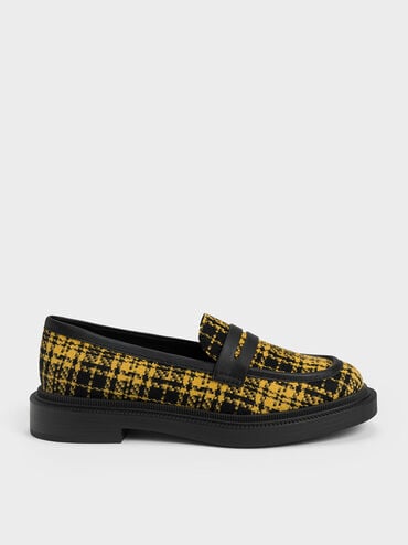 voucher Off Checkered Penny Loafers  - Yellow