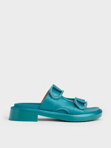 voucher code Off Gabine Recycled Polyester Slides  - Turquoise