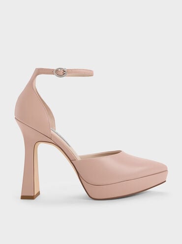 clearance sale coupon Off Ankle Strap D'Orsay Pumps  - Nude