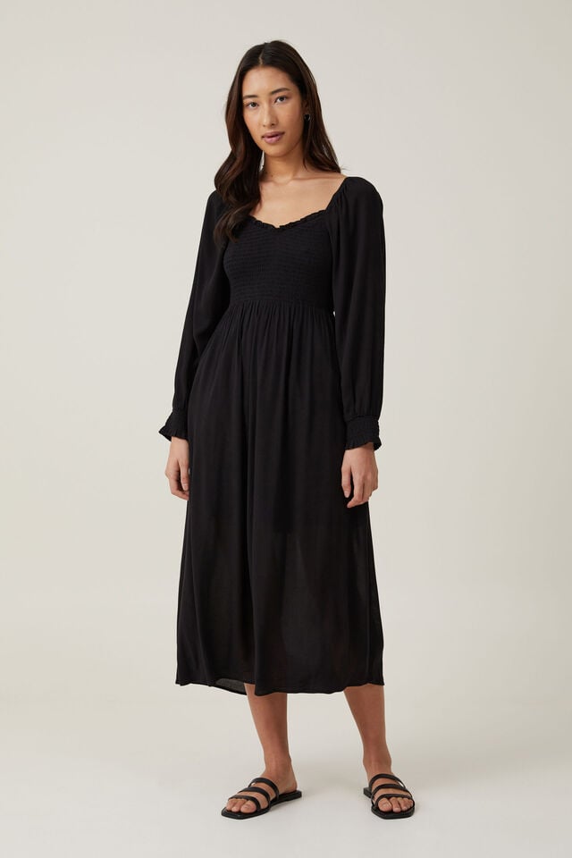 promo code Off Aisha Shirred Maxi Dress