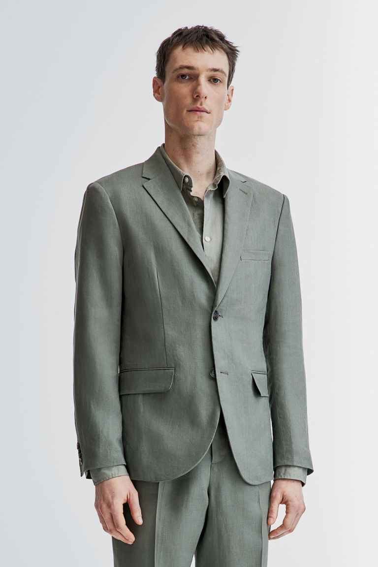 coupon Off Slim Fit Linen jacket