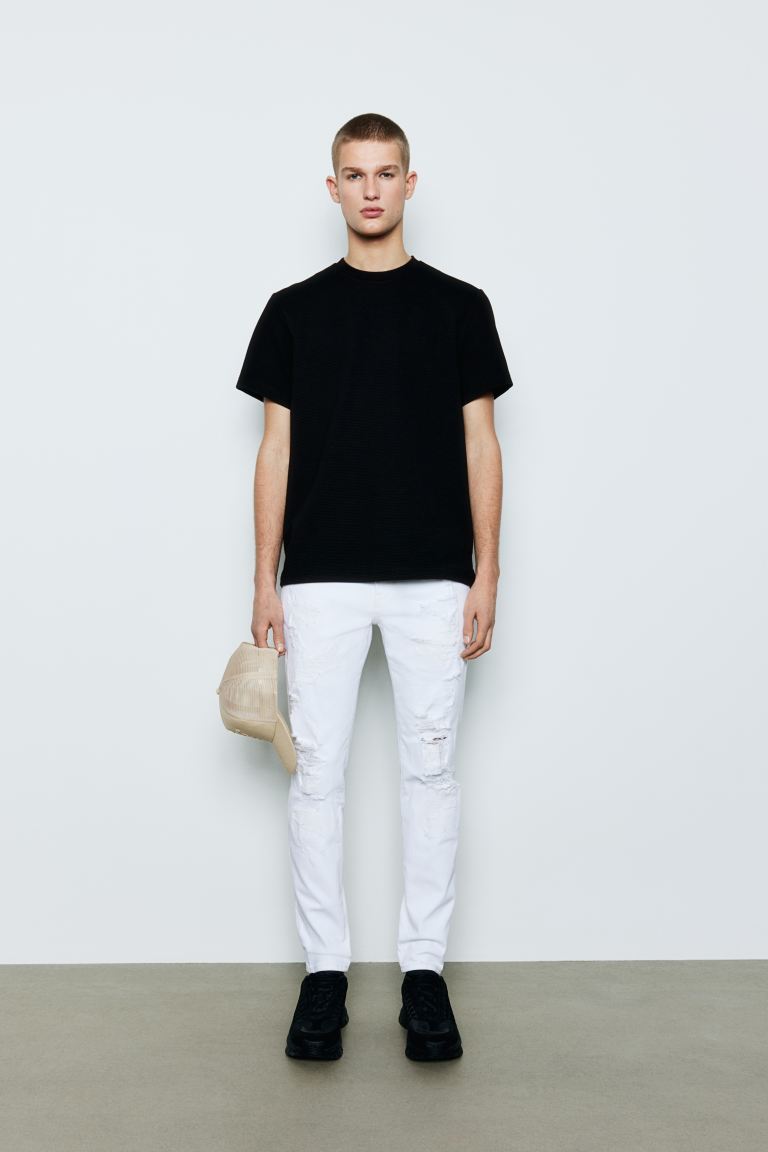 markdown code Off Regular Fit Ribbed T-shirt