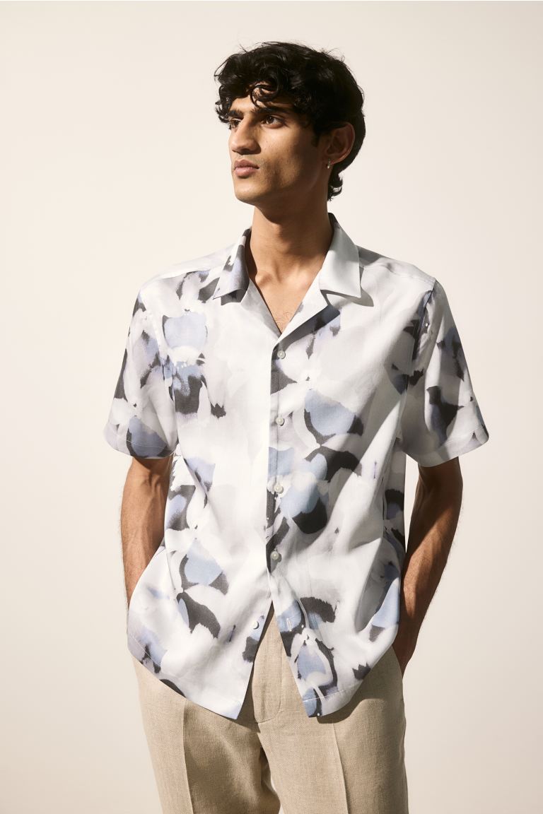 clearance code Off Regular Fit Lyocell resort shirt