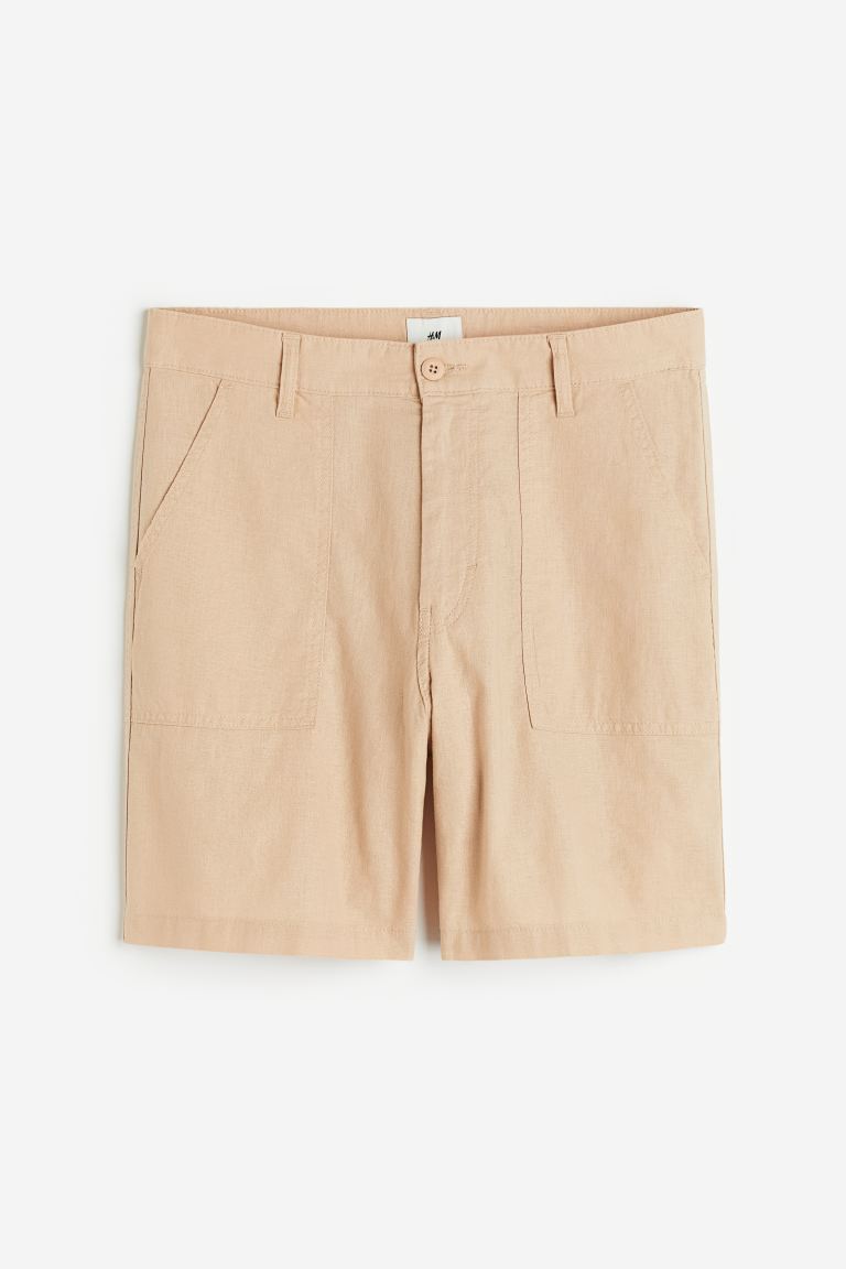 offer code Off Relaxed Fit Linen-blend shorts