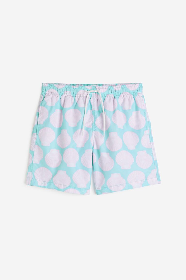 markdown code Off Patterned swim shorts