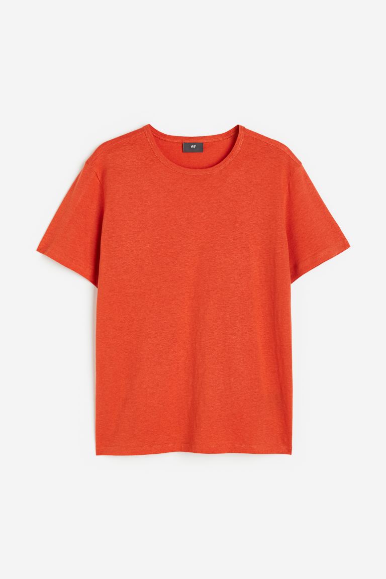 clearance sale coupon Off Regular Fit Linen-blend T-shirt