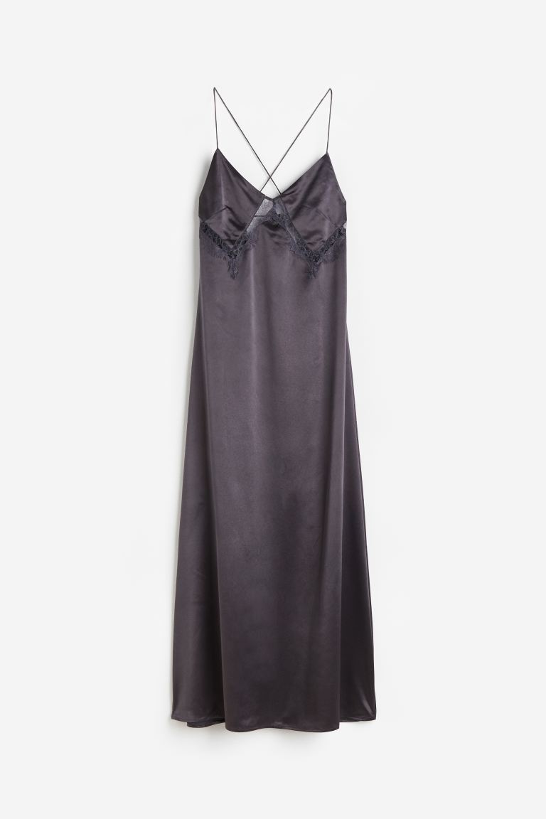 promo code Off Lace-detail satin slip dress