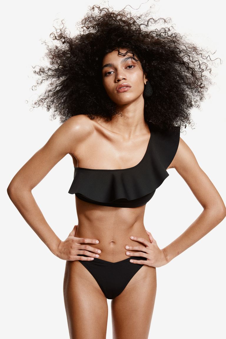 markdown code Off Padded one-shoulder bikini top