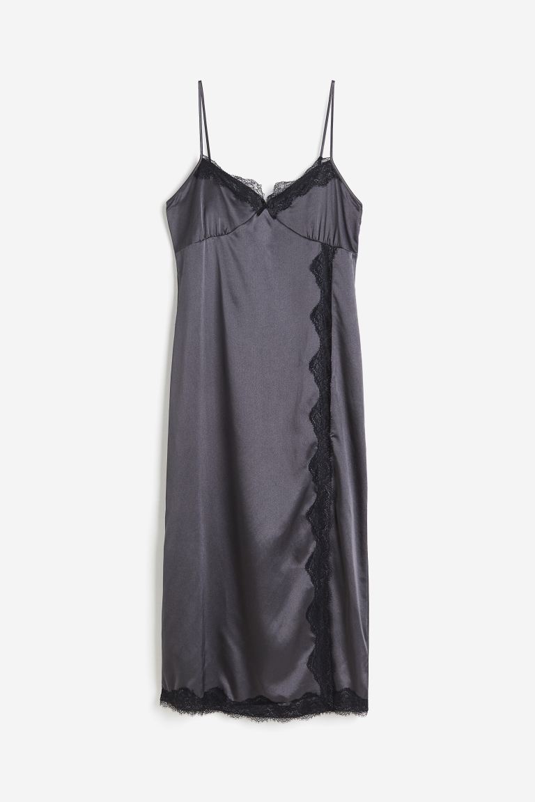 discount code Off Lace-trimmed satin slip dress