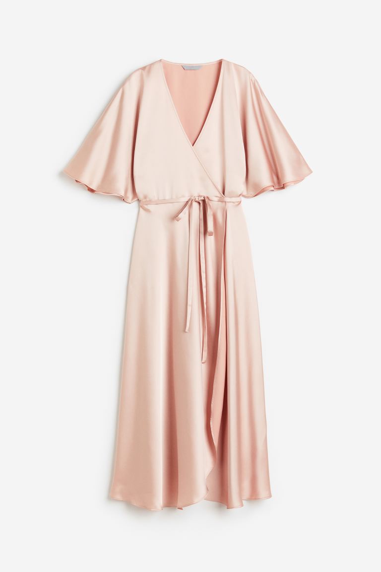 promo code Off Wrapover satin dress