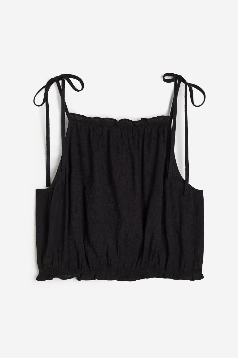 clearance sale coupon Off Tie-strap frill-trimmed top