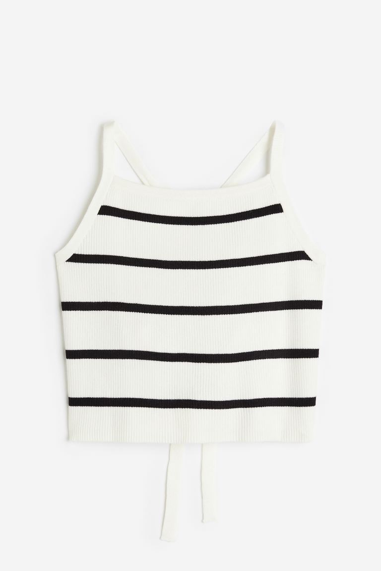 promo coupon Off Open-backed rib-knit strappy top