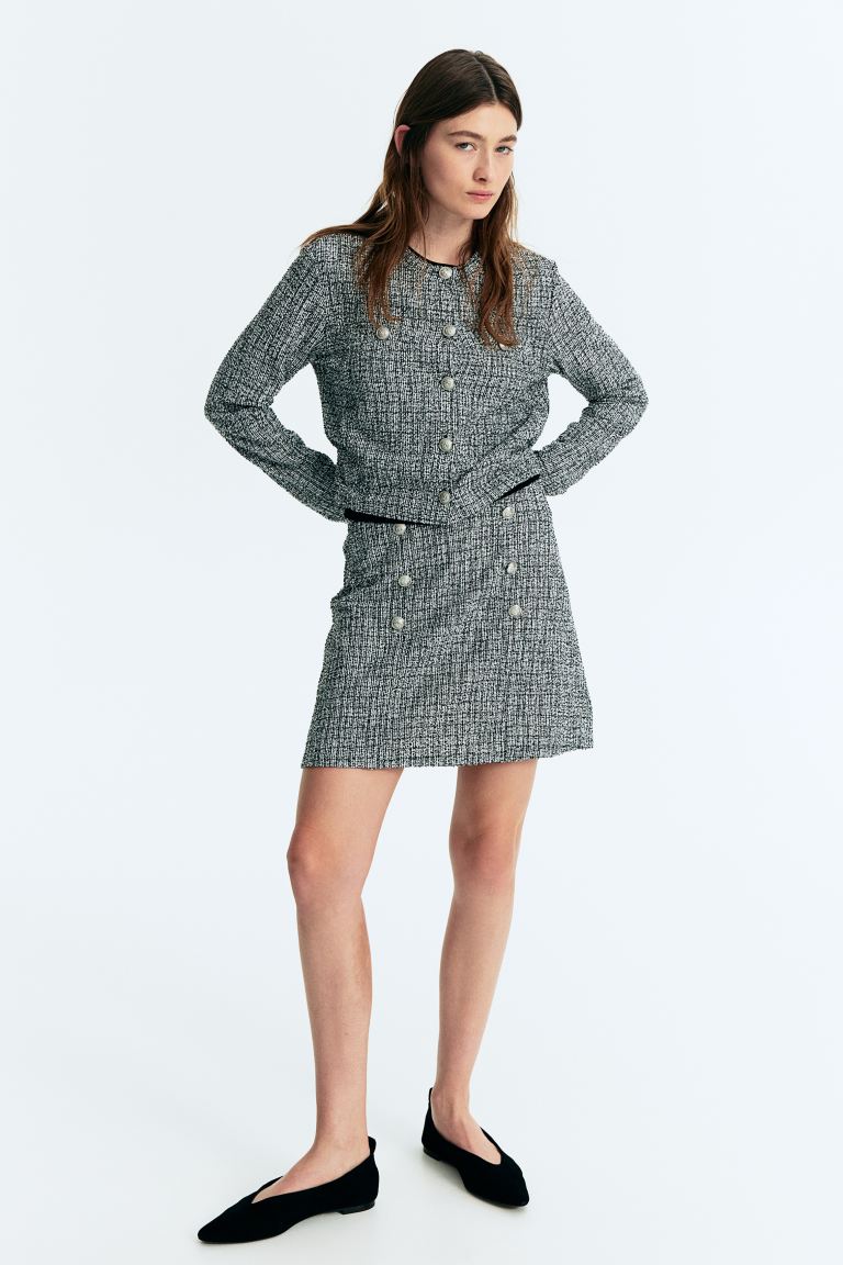 voucher code Off Textured button-front skirt