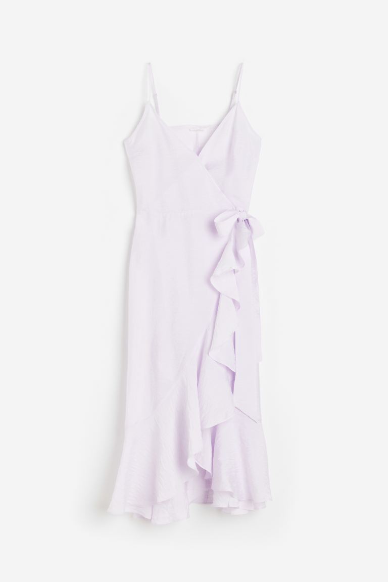 voucher Off Flounce-trimmed wrap dress