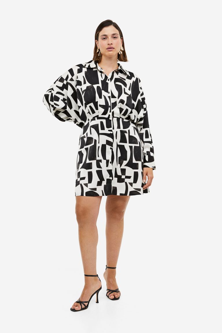 discount code Off Satin shirt dress