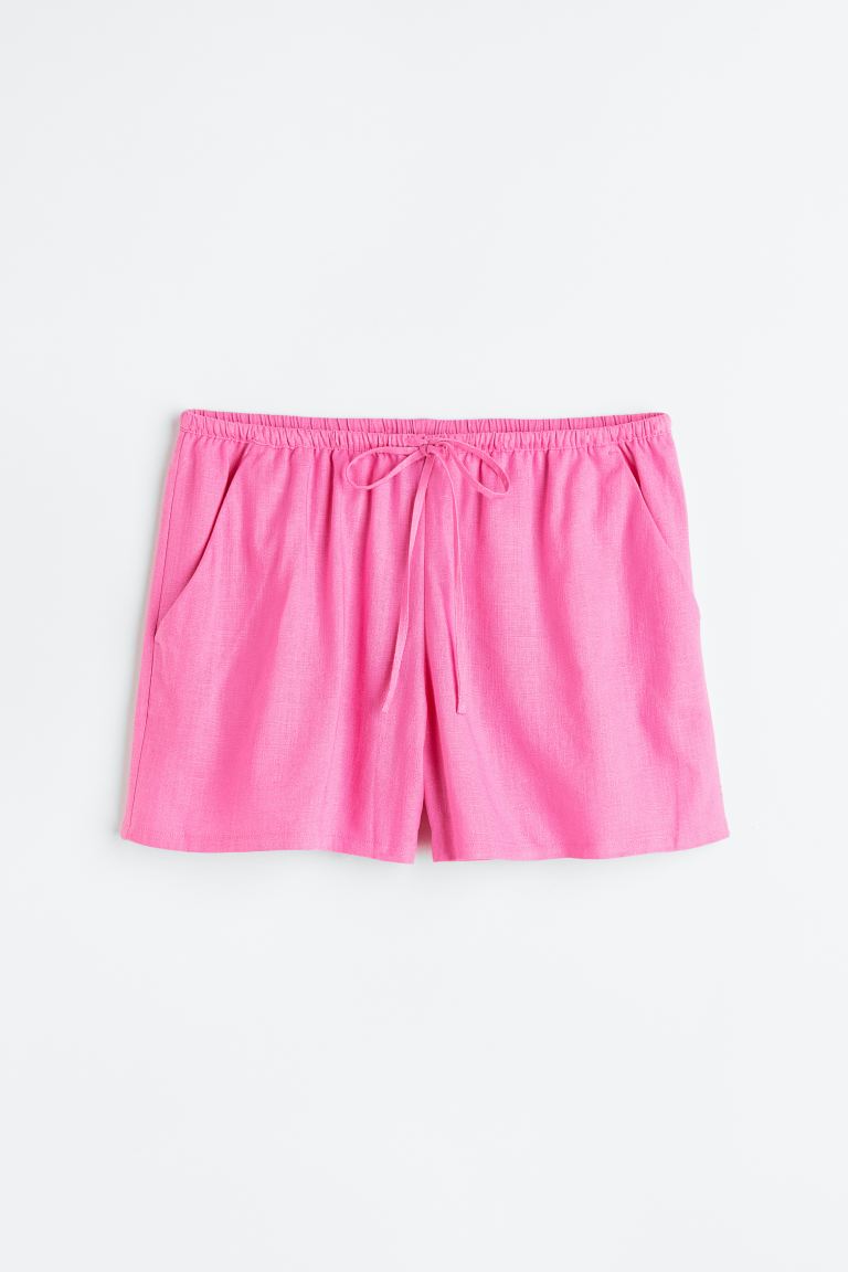 clearance code Off Linen-blend pull-on shorts