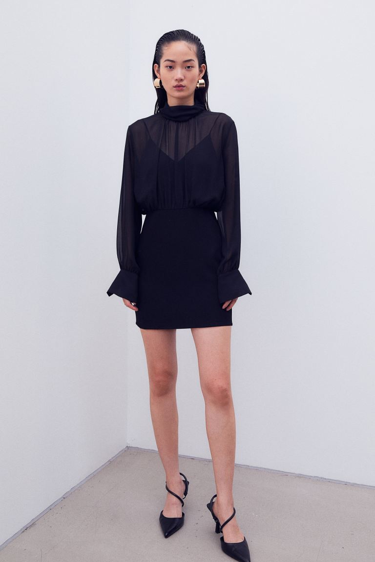 voucher Off Stand-up collar dress