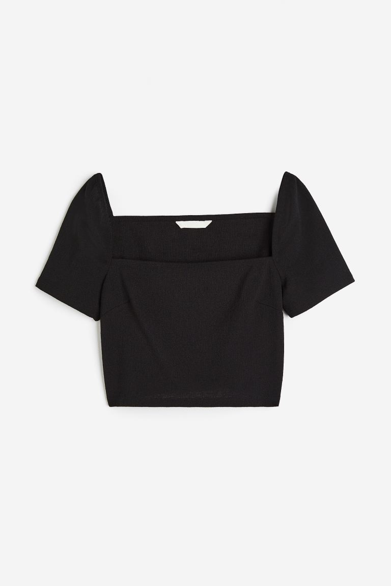 offer code Off Square-neck cropped top