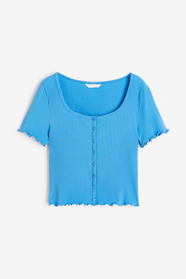 promo coupon Off Ribbed button-front top