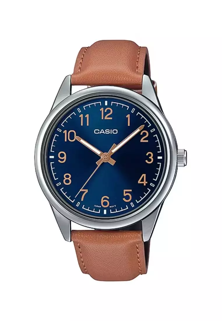 promo code Off Casio WatchesMens Analog MTP-V005L-2B4 Brown Leather Watch