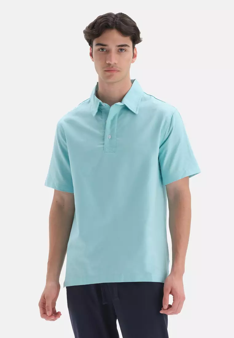 clearance code Off DAGİGreen Polo T-Shirt, Shirt Collar, Regular Fit, Short Sleeve Loungewear for Men