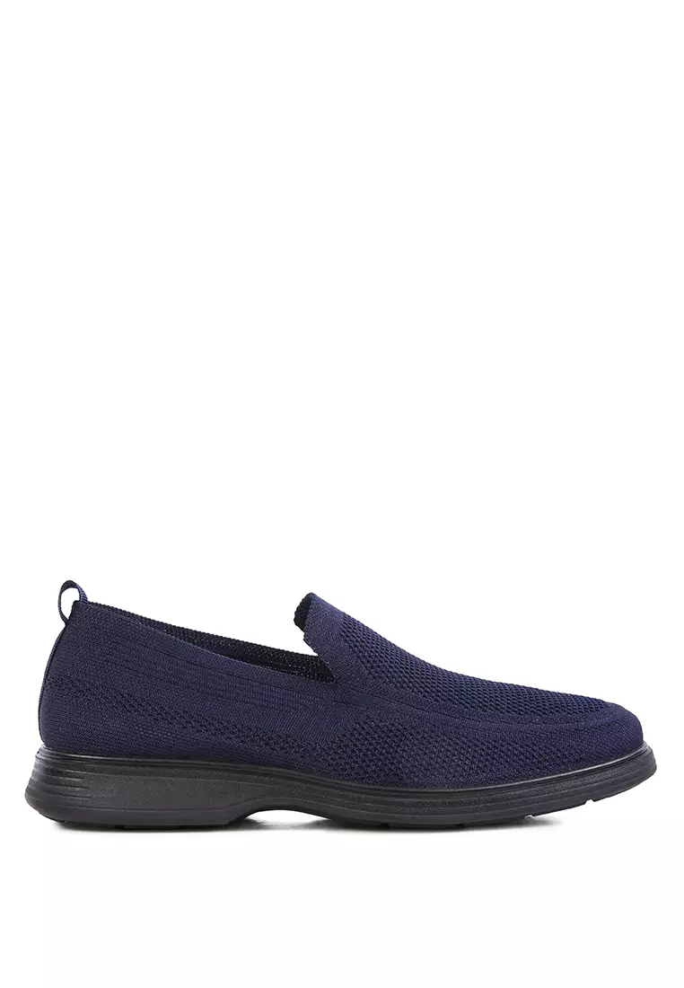 coupon code Off London RagMens Casual Knitted Loafers in Navy Blue