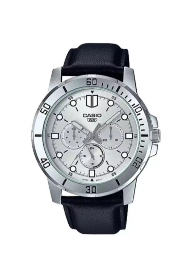 coupon code Off Casio WatchesMens Analog MTP-VD300L-7E Multi hands Leather Watch