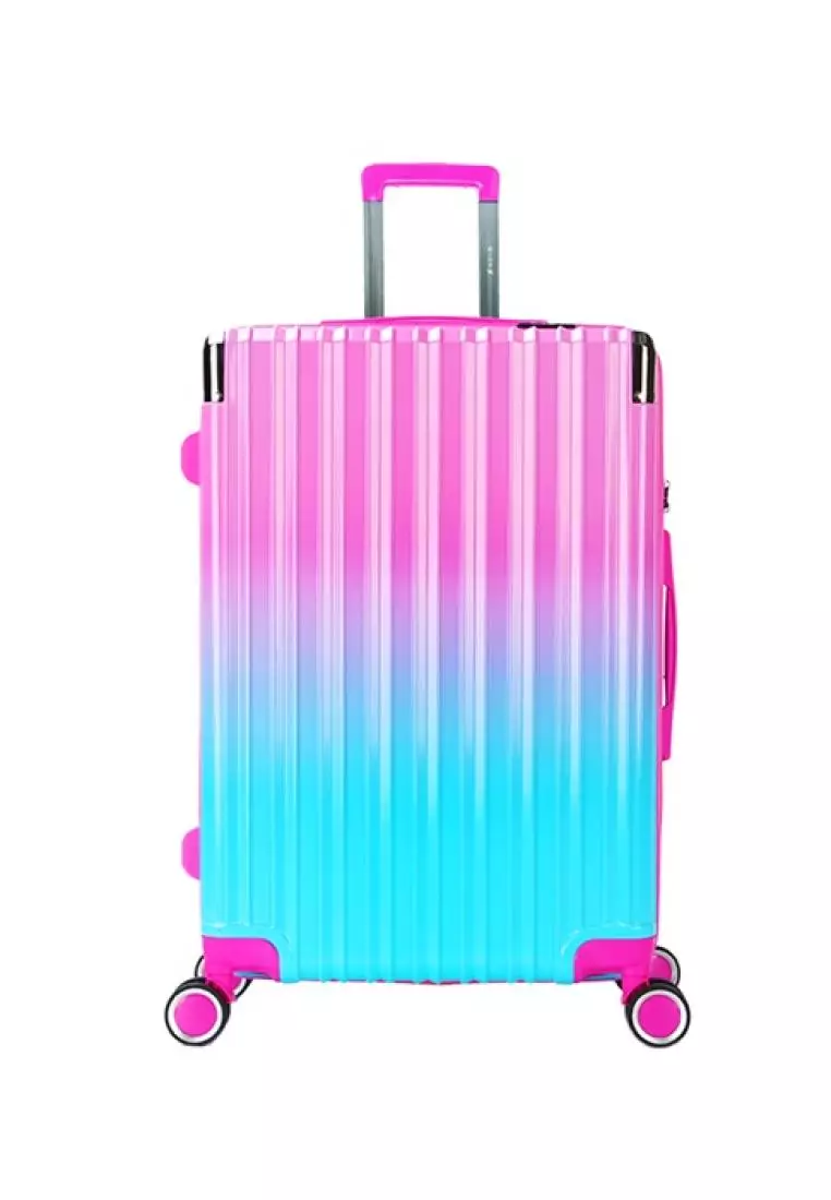 clearance code Off Poly-PacGiorX OMBRE 24 Ultra Strength PC Colorul Hard Case Trolley Travel Luggage GXA9950 - Pink Turquoise