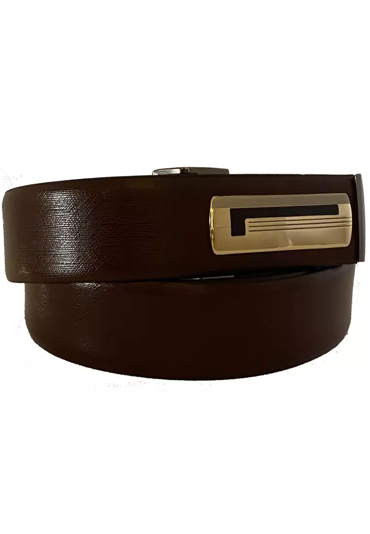 voucher Off OxhideLeather Belt Men - Luxury Designer Belt Exclusively Designed Buckles - Premium Quality Leather - Business Evening Designer Wear -LUX01 Brown Belt - Oxhide