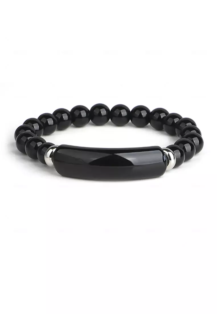 offer code Off Kings CollectionNatural Black Agate Crystal Bracelet (Circumference 15.5cm) (KJBR16076a)