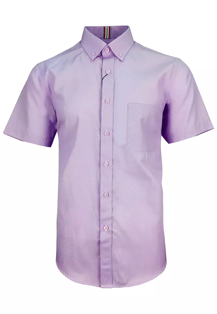 voucher code Off PacolinoPacolino - (Semi Slim) Plain Formal Casual Short Sleeve Men Shirt- 02746-510-086-2 Purple