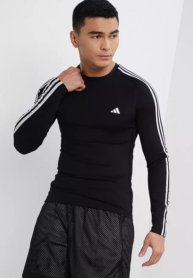 markdown code Off ADIDASTechfit 3-Stripes Training Long-Sleeve Top