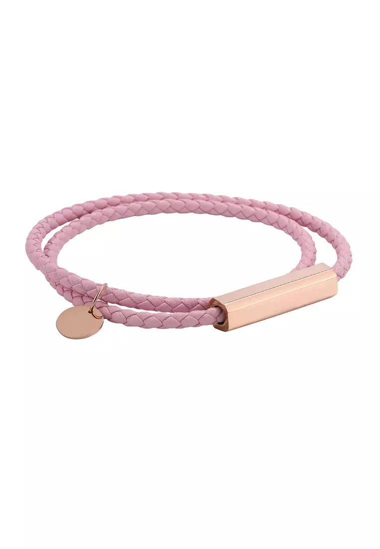 discount code Off Kings CollectionPink Faux Leather Magnetic Bracelet (Circumference 19.5cm) (KJBR16080)