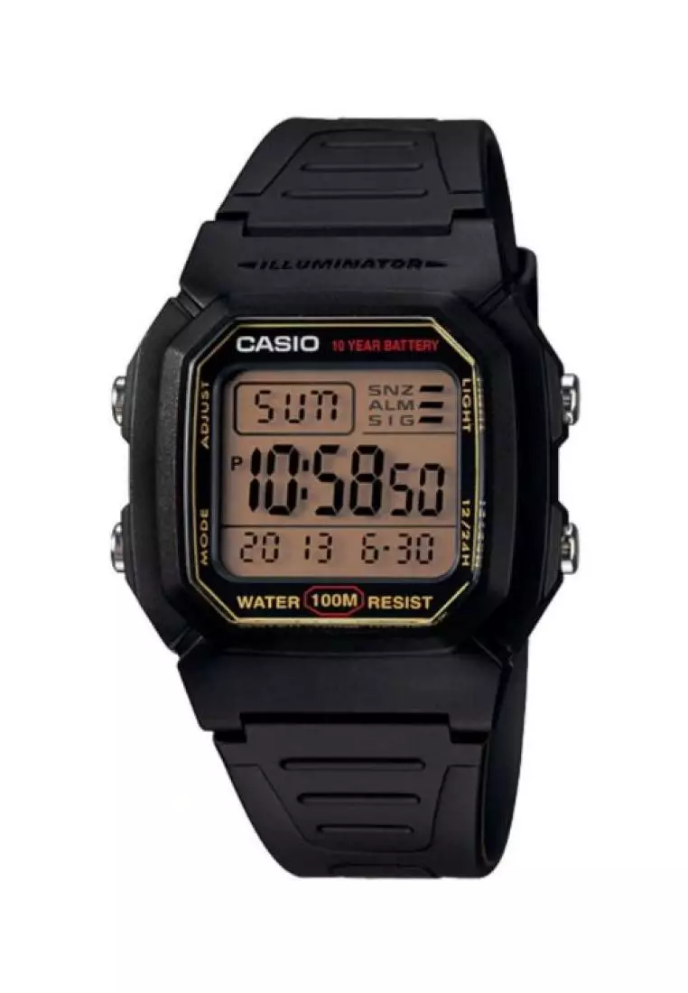 markdown code Off Casio WatchesMens Digital Watch W-800HG-9AV Black Resin Band Sport Watch