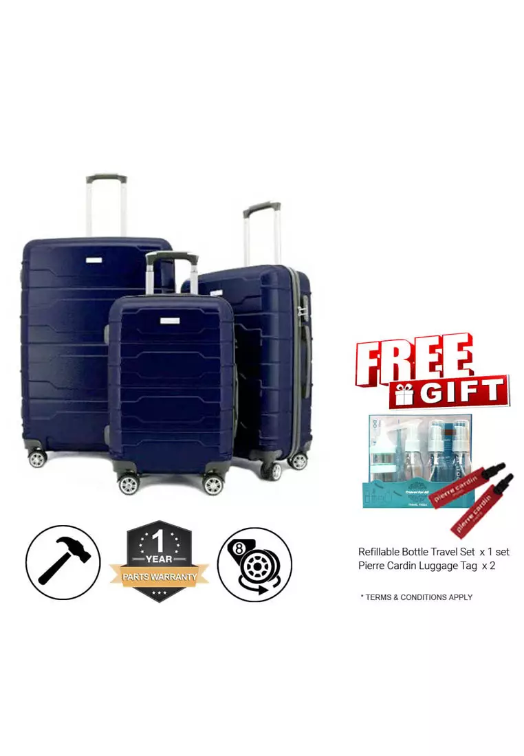 clearance sale coupon Off FlyasiaFLYASIA HARD CASE DARK BLUE LUGGAGE 3 IN 1 COMBO SET (166800)