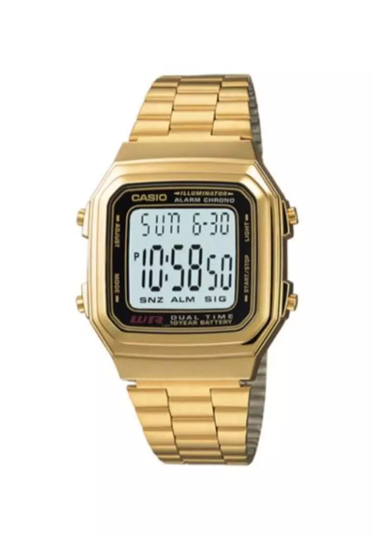 clearance code Off CasioMens Vintage A178WGA-1A Gold tone Digital Watch