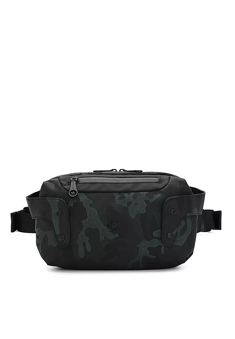 clearance code Off Swiss PoloMens Camo Waist Bag / Belt Bag / Chest Bag - Green